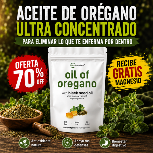 Oil of Oregano with Black Seed Oil + citrato de magnesio gratis