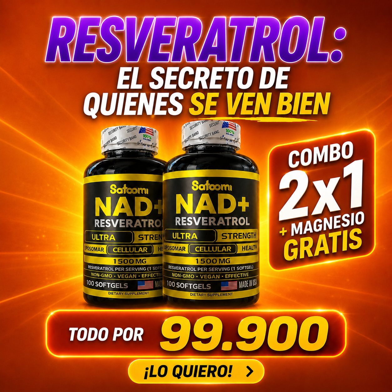 resveratrol y nad x 2 con magnesio